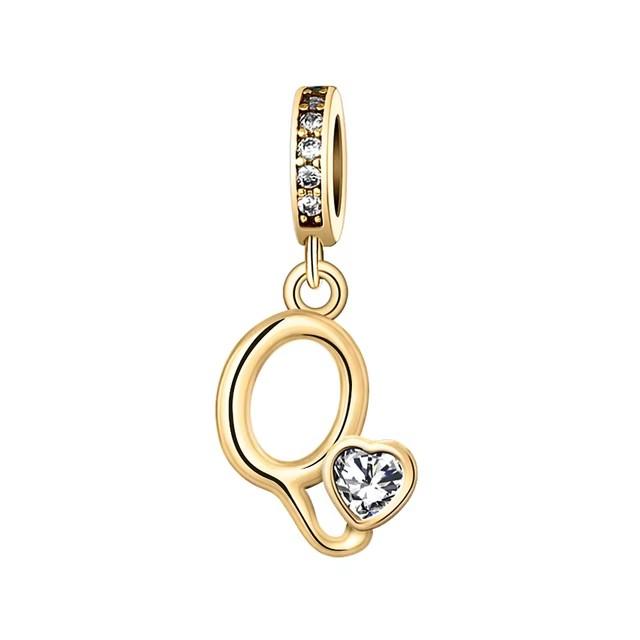 New Metal Rose Gold Light Two Tone 26 Letter English Pendant Charm Fit Ideal for Bracelets Necklaces Make your own Accessory Accessories Elegant