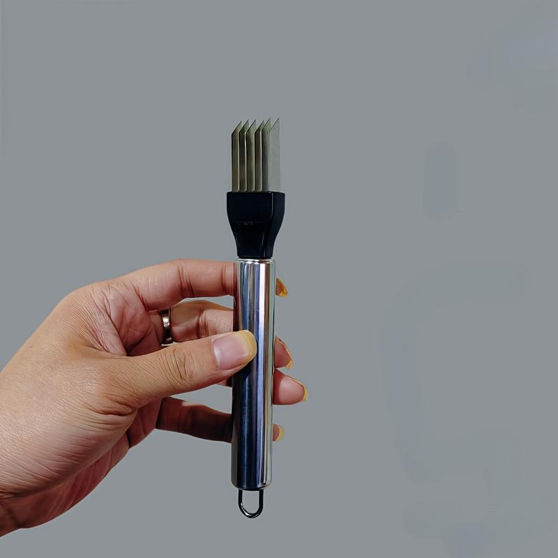 1PC Multifunctional Stainless Steel Vegetable Slicer - for Onions, Garlic, Tomatoes - Handheld Onion Cutter for Efficient Slicing