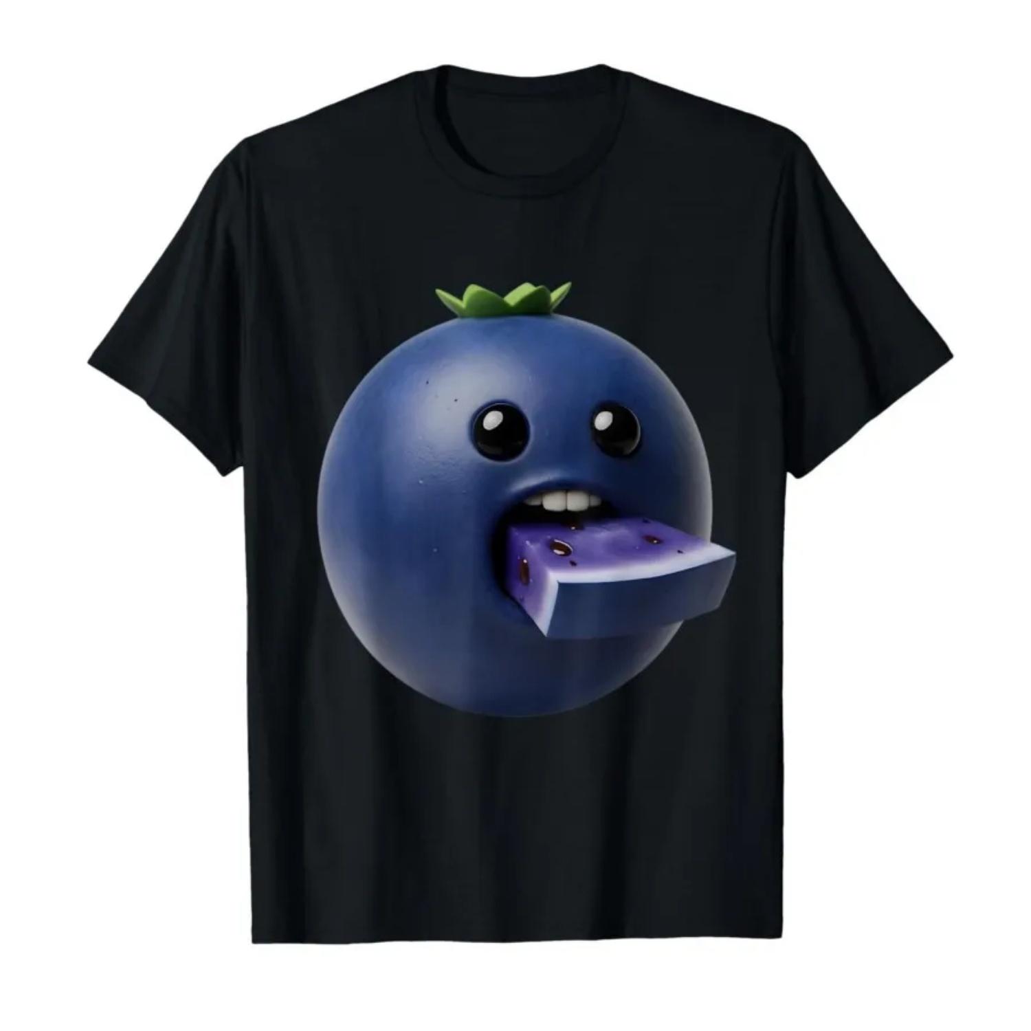 

Niche fruits - Meme brainrot camiseta de arándanos surrealista divertida para mujeres S