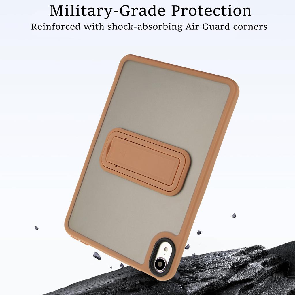 For iPad mini (2024)/(2021) Case with Kickstand TPU+PC Skin-Touch Tablet Cover