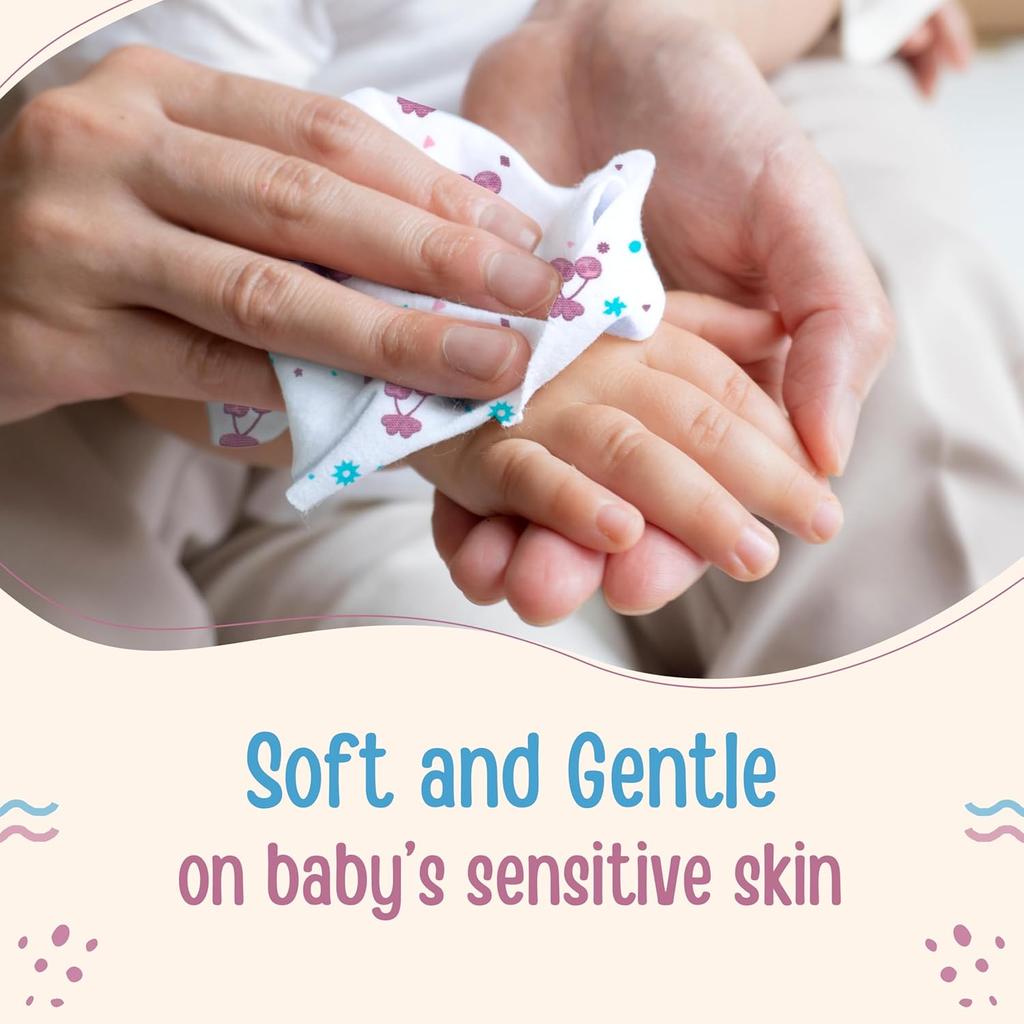 LuvLap Hosiery Cotton Baby Washcloths 7 Pcs Set, Soft Reusable Face Towels For Newborns, Skin Friendly Absorbent 22x22cm