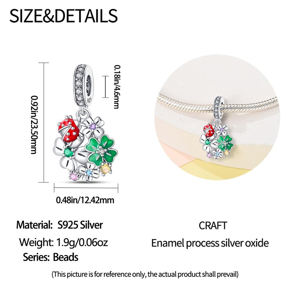 Pink Gradient 925 Sterling copper Enamel Sakura Dangle Charm Fit Original Bracelet Girl Flower Charms for DIY Fine Zircon