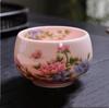 1 Stück 150 ml Boutique Keramik Teetasse Yangzhi Jade Meister Einzelne Tasse Handgefertigt Rosa Retro Chinesische Schönheit Teegeschirr