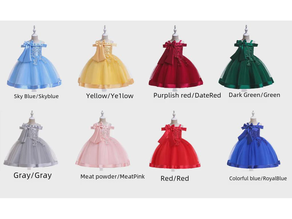 Beaded One-Shoulder Satin Mesh Flower Girl Dress