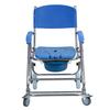 Folding Commode Chair with Wheels, 3-in-1 Shower and Toilet Chair for Elderly, Portable Design