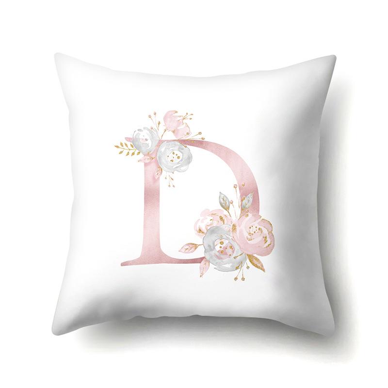 Polyester Pillowcase Automobile Decoration Home 26 English Letter Printing Pillowcase Waist Cushion Cover