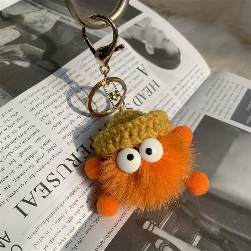Nou Păr de Nurcă Brichete Mici Praf Elf Pandantiv de Pluș, Breloc de Chei Auto Pandantiv Femeie Păpușă