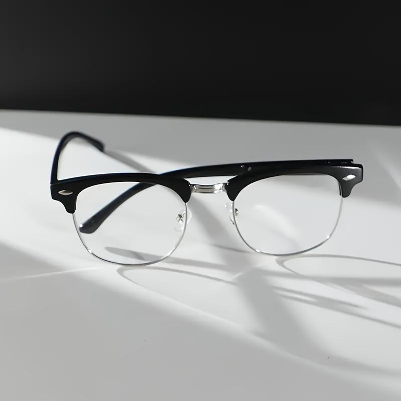 Men's Fashion Glasses Oval Half Frame Durable PC Material Suitable for Daily Commuting Home Use