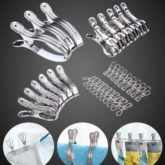 Windproof Stainless Steel Clothes and Quilt Clips: For Quilts, Pants, Socks, and More