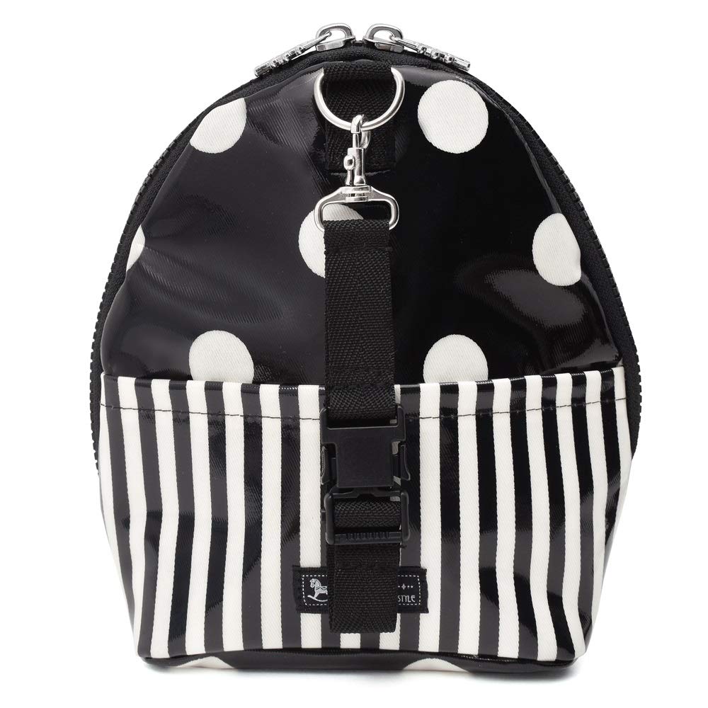 FARBENFROHER CANDY-STYLE Becherbeutel Dickes Switching Babyflaschenbeutel Ausgehen Hergestellt in Japan Punktmuster B2206300 groß(Köper schwarz)