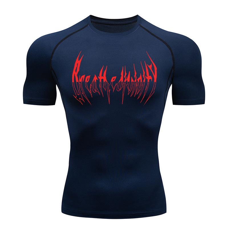 Compressed Long Sleeved Shirt, Black Fitness T-shirt, Men's Muscle Quick Drying Fitness Clothing, Sun Protection Sports, Close Fitting