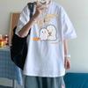 WoUnisex Moda Bonito Fantasma Desenho Animado T-shirt Meninos Meninas Grandes Roupas Streetwear Verão Preto Algodão Manga Curta T-shirts