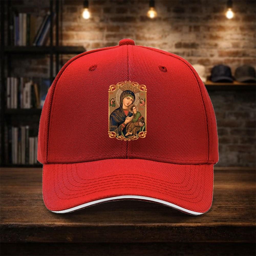 Cappellino da Baseball Icona Madonna con Bambino Poliestere Leggero Regolabile Unisex Cappello Casual
