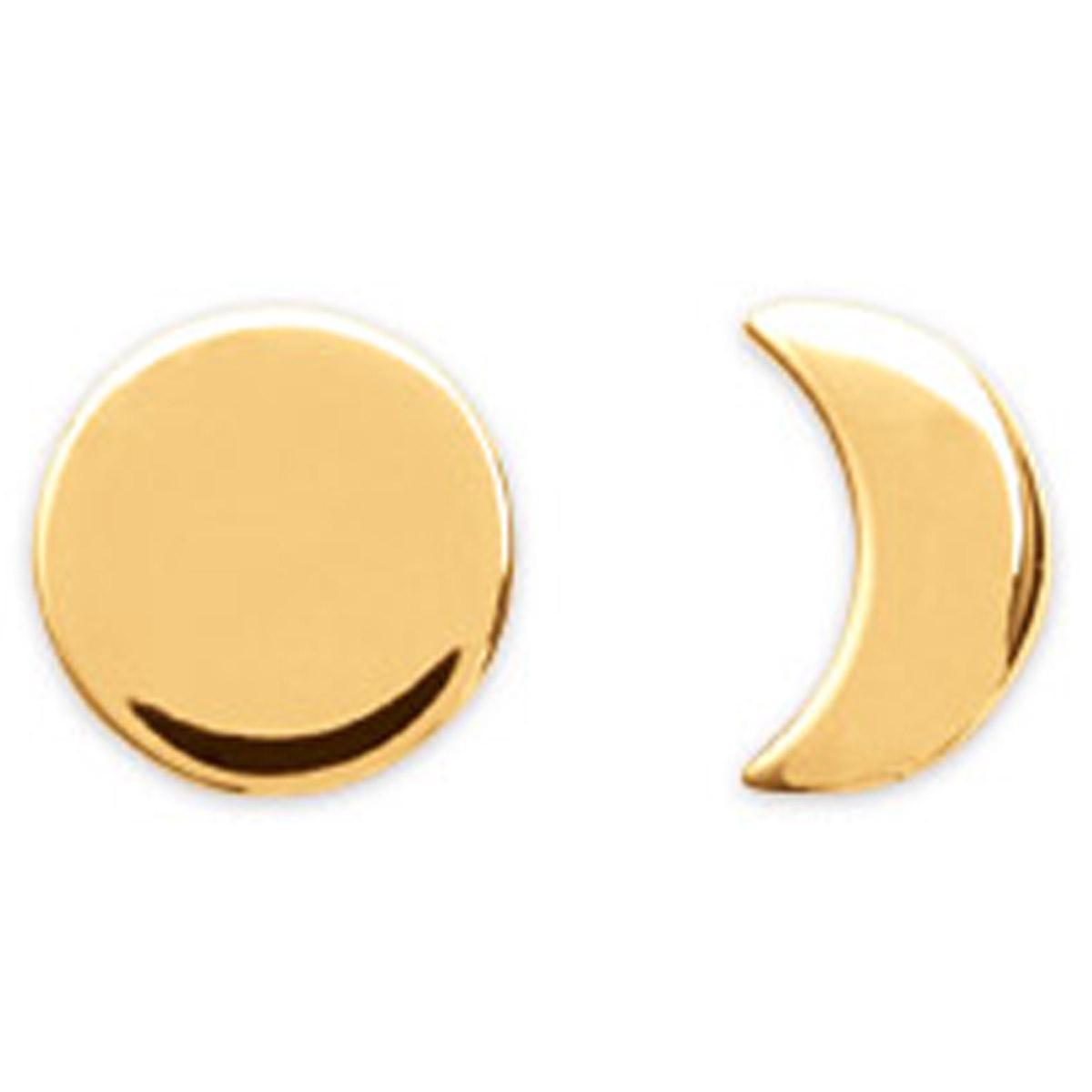

Les Trésors De Lily [Q8405] - Boucles Plaqué Or Soleil Lune doré - 8 mm et 8x5 mm