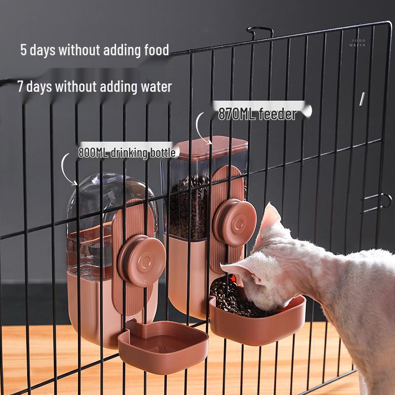 Hanging Pet Water Fountain and Feeder for Cats and Dogs