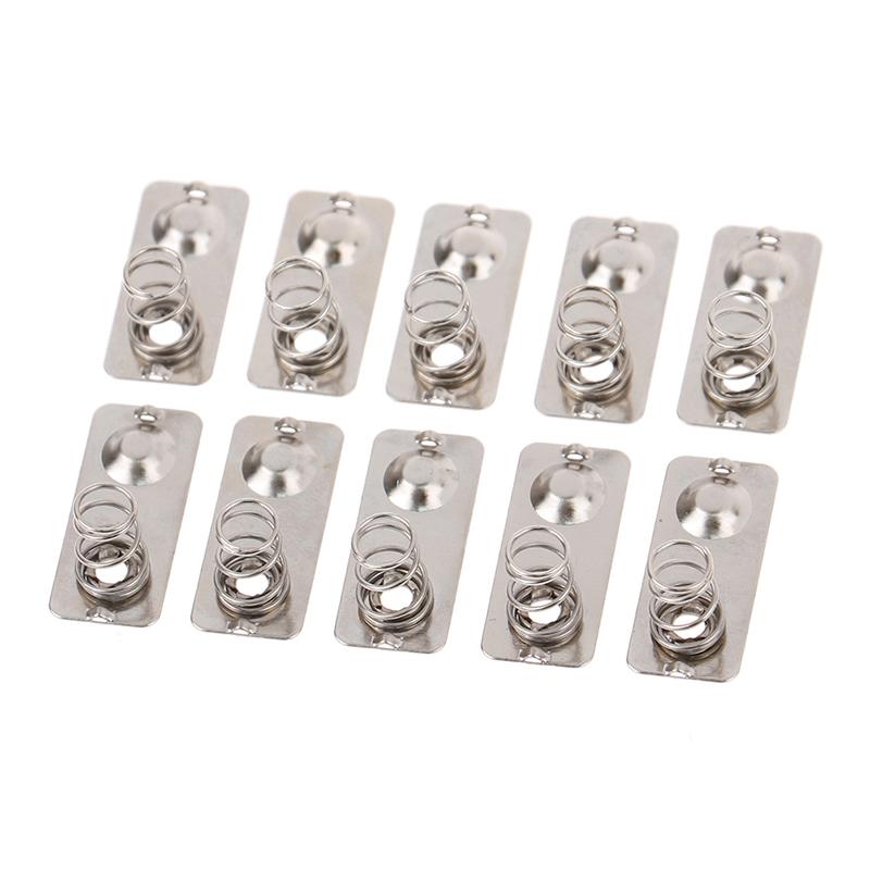 10Pcs/ 21X9Mm Replacement Metal Batteries Spring Contact Plate Silver Slot