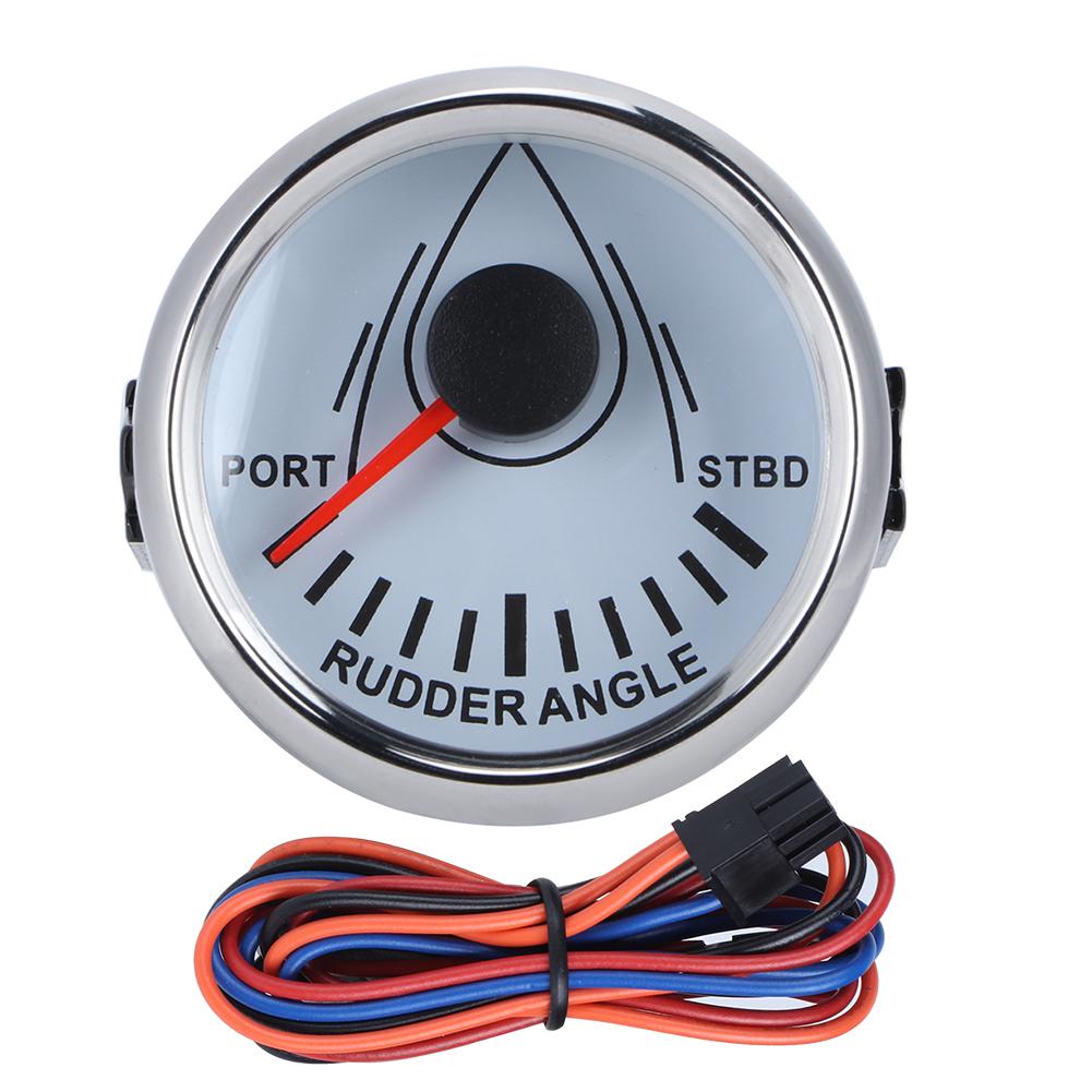 52mm Univerzální indikátor úhlu kormidla pro loď 0 190ohm signál se snímačem kormidla 9 32V podsvícený přístroj pro loď jachtuBílý