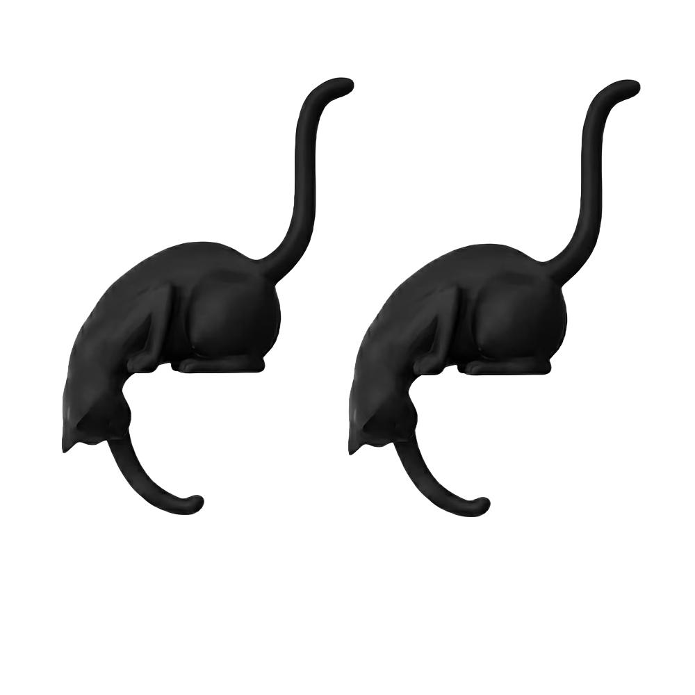 1/1pc Cat Inverted Hooks Multi-Purpose Hanging Storage Hook Cute Wall Key Rack with Lantern Bedroom Desktop Ornament Decor