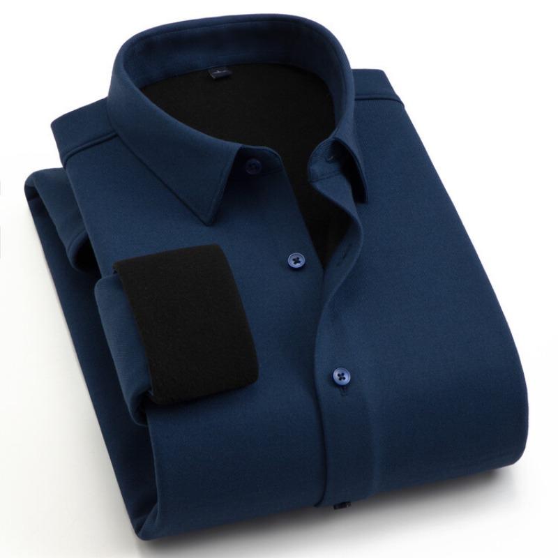 Men's Fleece Wool Shirt, Fashionable and Versatile Long-sleeved Tops for Autumn Men