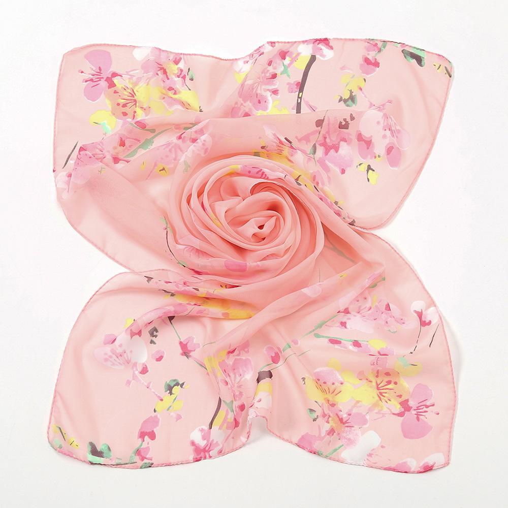 New Chiffon Printed Sun Protection Beach Scarf Scarf Thin Women's Versatile Chiffon Fresh Neck Scarf