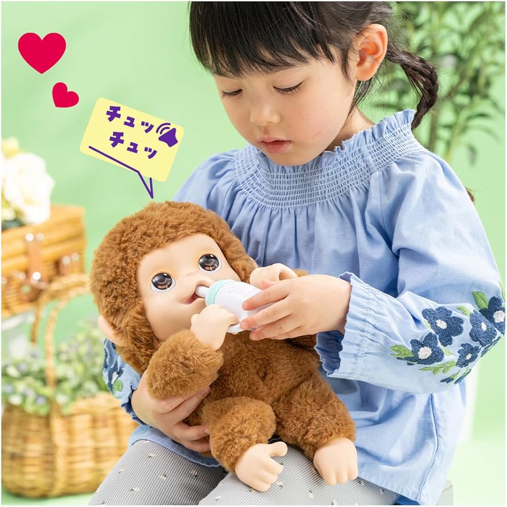 Takara Tomy Baby Monkey Toy Interactive Plush Soft Toy for Kids