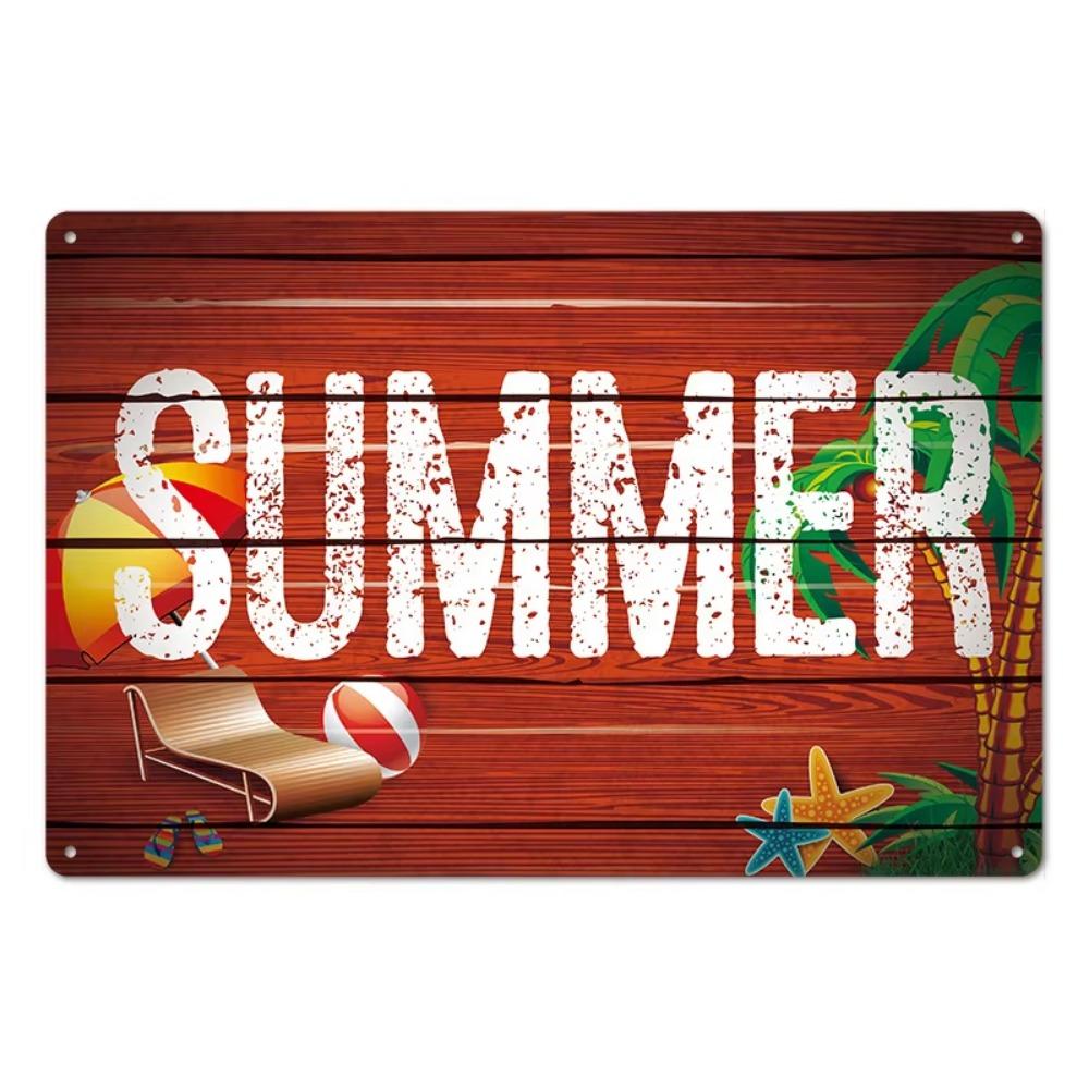 

Винтажное жестяное искусство летних досок для серфинга: Идеально для задников американского бара и настенных росписей для домашнего декора 20x30cm золотистый