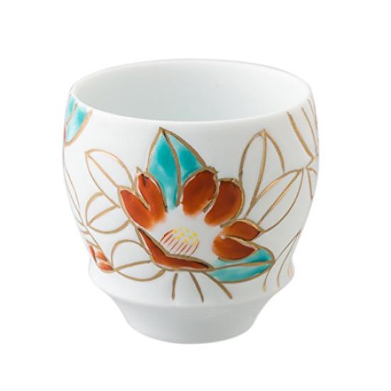 Arita ware sake guinomi sake camellia design approximately in diameter x 6cm in approximately 100ml dishwasher made in T825  SAKE GLASS  cup, (small