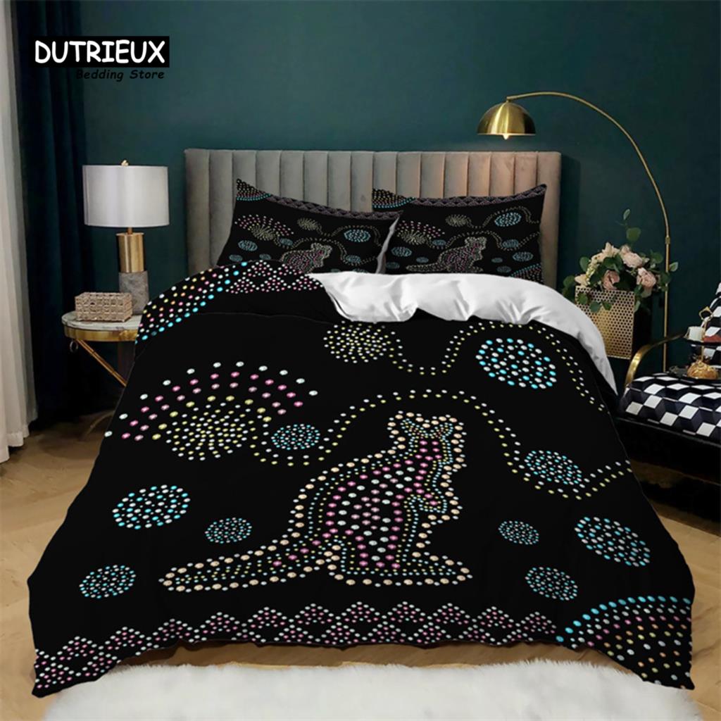 Einfacher Schmetterling Schwarz Bettbezug Löwenzahn Druck Bettwäsche Set Queen Größe Für Erwachsene Mädchen Teenager Zimmerdeko Polyester Steppdeckenbezug