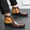 Marke Mode Herren Stiefeletten Luxus Britischer Stil Neuwertige Leder Senior Designer Gemischte Farbe Brogues Business Herrenstiefel