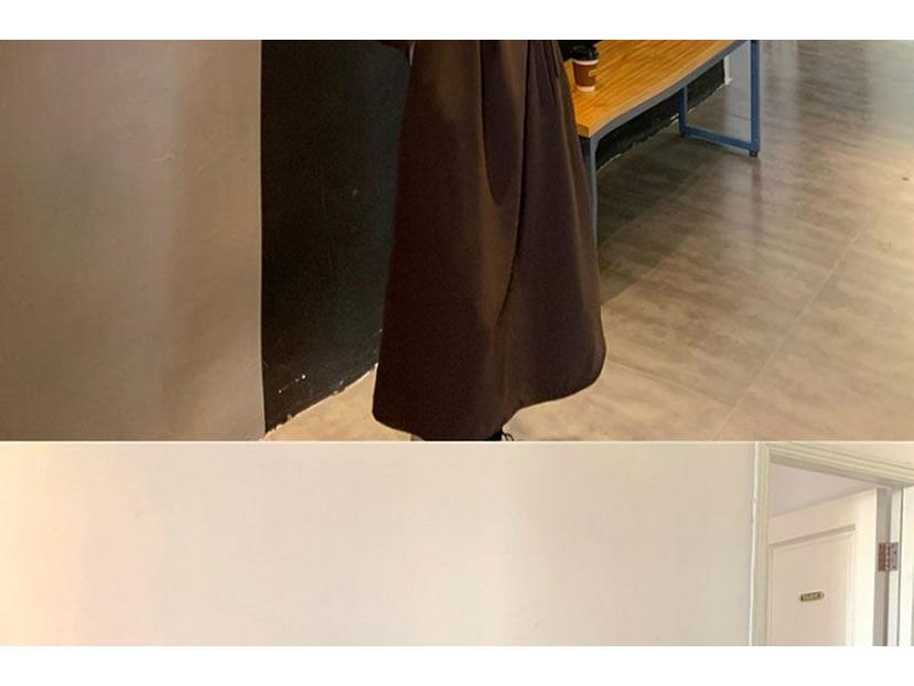 Hepburn Style Black Waist-Cinching Slim Long Dress - Classic Versatile Autumn/Winter Korean Shirt Collar Dress for Women