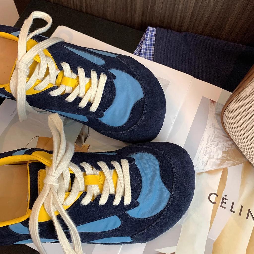 Liu Wen has the same BV Dexun Forrest Gump shoes for women's new versatile retro contrasting colors, ugly and cute big head breathable sports and