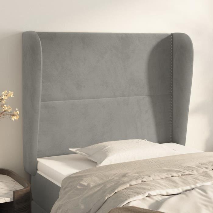 VidaXL Headboard with Ears Light Grey 83x23x118-128 Cm Velvet3117846