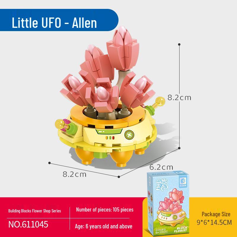 Senbao Succulent Building Blocks - Educational Flower Toy for Girls