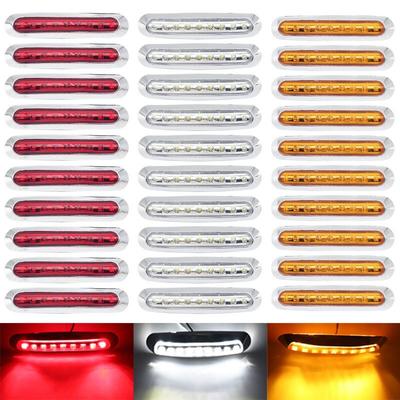 10pcs 12V/24V Light 9/6/4LED Waterproof Side Marker Lights Tail Lamp Car Truck Trailer Rear Lights Parking Light Red / White / Amer