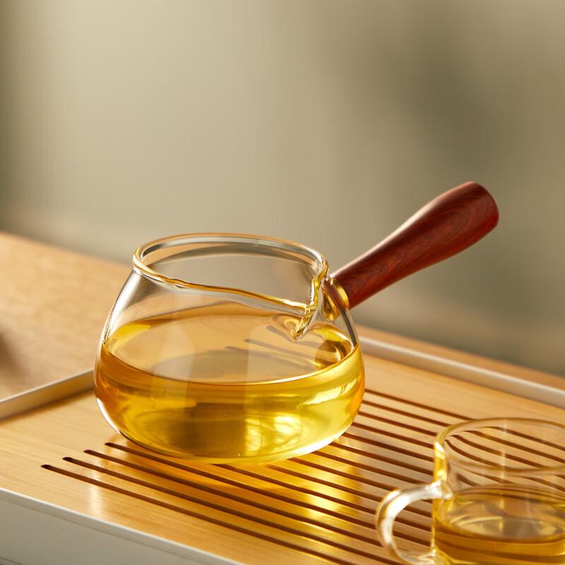 Borosilicate Glass Side Handle Fair Tea Cup Set