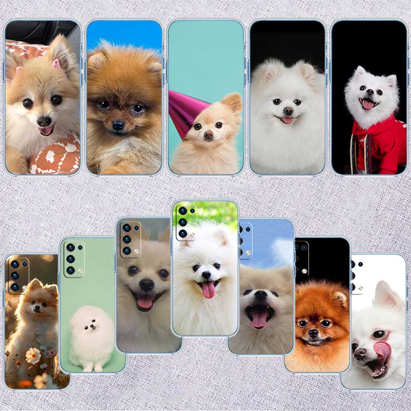 NH36 Pomeranian dog Transparent Phone Case for Samsung Galaxy A04 A04S A14 A23 A34 A54 M23 M33 M52 M53