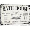 Vintage Tin Sign Farmhouse Bathroom Wall Decor Metal Plaque Rustic