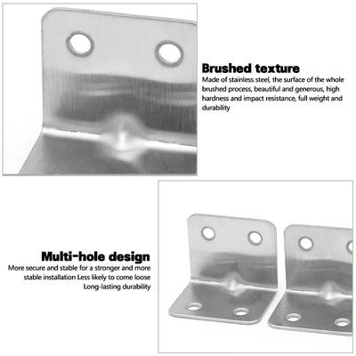 ZEXEF 1-20PCS Stainless Steel L-Shaped Corner Code 90 Degree Laminated Furniture Plate Hardware Right Angle Bracket Cabinets