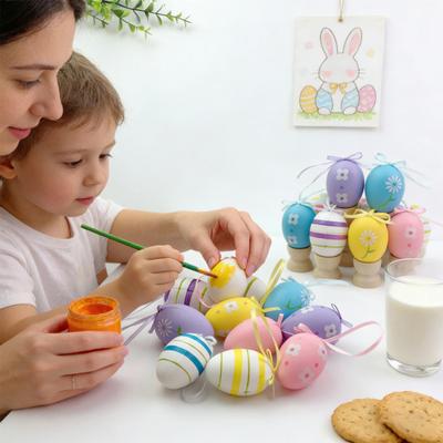 12 Pcs Multicolor Plastic Easter Eggs DIY Egg Painting Toy for for Home Kids Activities Easter Party Supplies