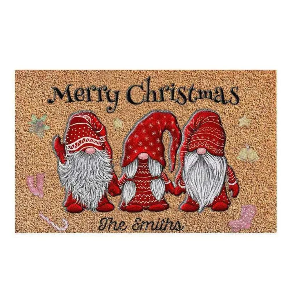 Christmas Rug New Year's  Decoration Anti Slip Entrance Flooring Carpet Floor Deacoration Cartoon Pattern Mat Home Carpet