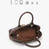 Luxury Brand Genuine Leather Women Handbags Fashion Gold Buckle Shoulder Bags Women Retro Cowhide Boston Bags Lady