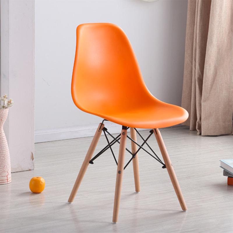 Nordic Modern Dining & Office Chair with Plastic Backrest - Simplistic Design for Home and Work.