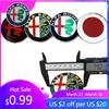 For Alfa Romeo 2pcs 74mm 3D Metal Alfa Romeo Sticker Car Styling Accessories For Auto Hood Front Grille Rear Trunk Middle Emblem