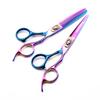 Blue And Pink High-End, Wolf Head Hair Scissors, Haircut, Flat Scissors, Bangs, Tooth Scissors, Thin Scissors Fmlt-03