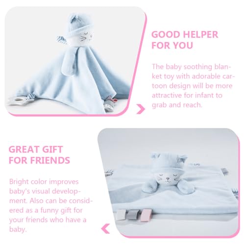 Baby Security Blanket with Plush Lovey, Soft Soothing Blanket with Pink Bunny, Non-Toxic Sleep Aid and Comfort Toy for Newborns and Infant Girls