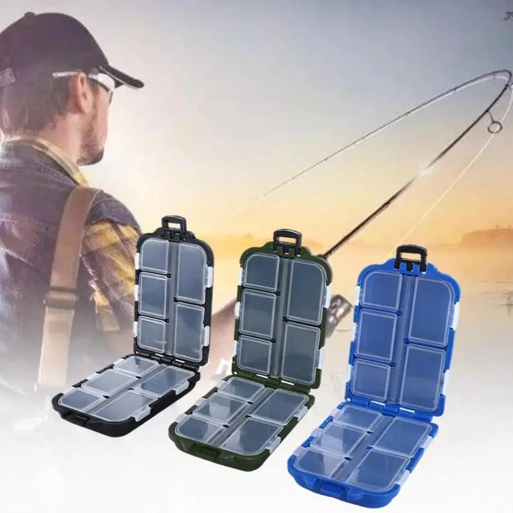 Bait Box ABS Material Fish Accessories Box 45g Portable Storage Box OEM and On Stocks 3 Color High Quality 10 Compartments