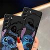 Cartoon Disney Stitch Black Soft Phone Cover Case for Samsung Galaxy A50 A04 A40 A16 A10 A12 A05 A20 A13 A30 A15 A06 A70 A17