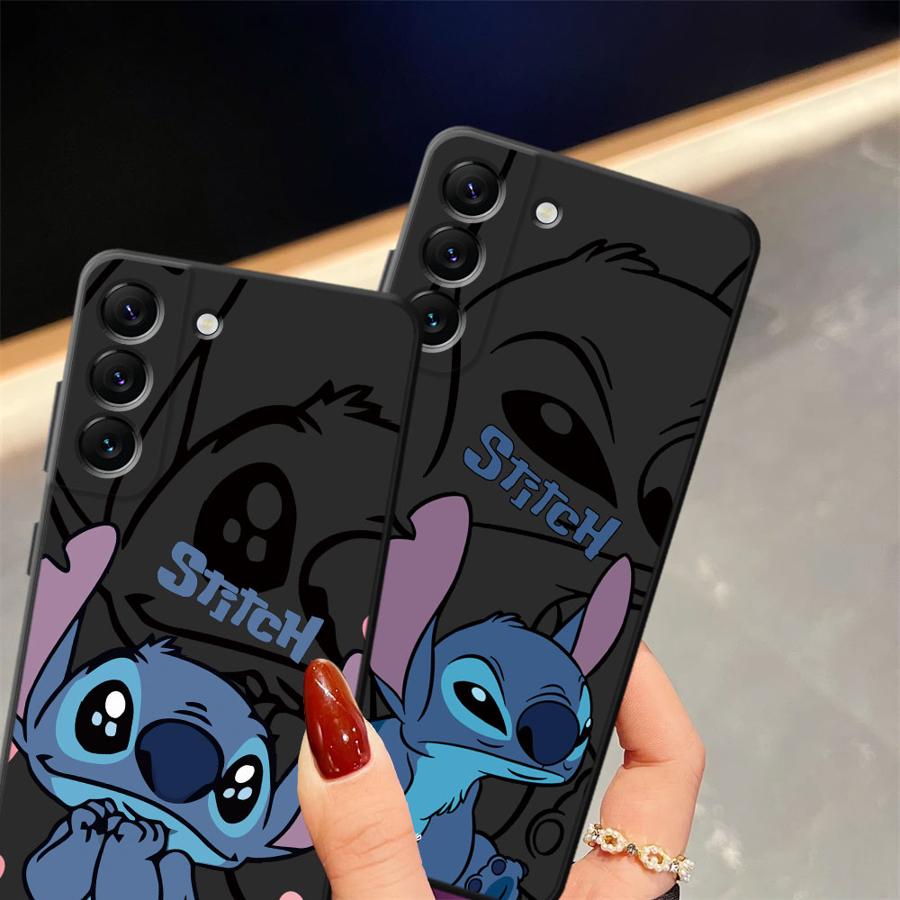 Cartoon Disney Stitch Black Soft Phone Cover Case for Samsung Galaxy A50 A04 A40 A16 A10 A12 A05 A20 A13 A30 A15 A06 A70 A17