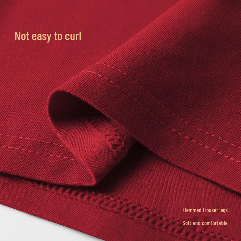 Nanjiren Men's Pure Cotton Antibacterial Lucky Red 3-Pack Briefs