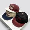 Neue Herren Damen Amerikanischer Retro Briefstickerei Baseballkappen Sonnenschutz Farbblock Vielseitig Flacher Schirm Schirmmützen Mode Straße